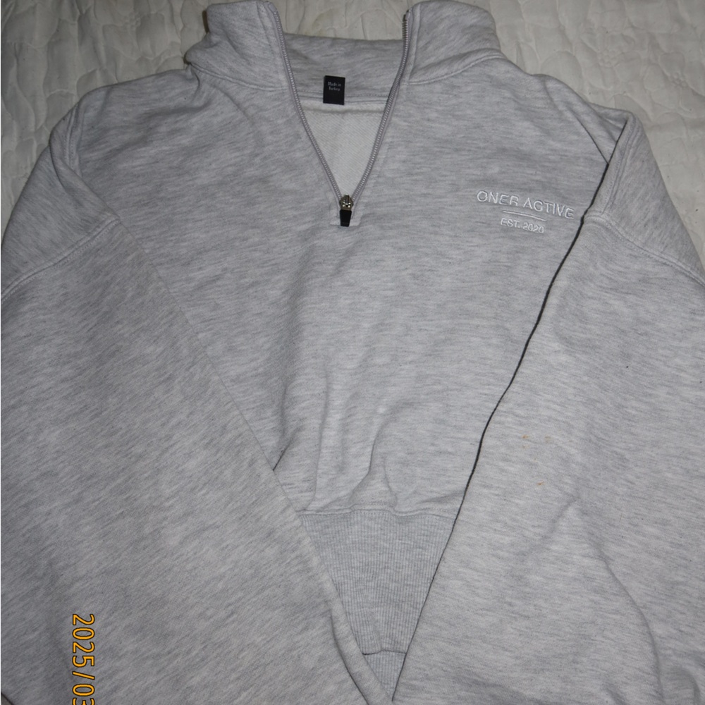 Oner Active All Day EST 2020 Crop 1/4 Zip Sweatshirt Grey
